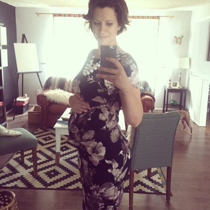 One of the Pink Blush Maternity dresses I purchased for work.